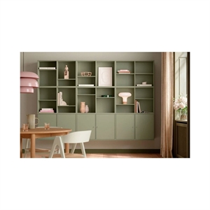 MISTRAL - REOLOPSTILLING MED LÅGER - OLIVENGRØN - MÅL: 267 X 182,4 X 32,5 CM.